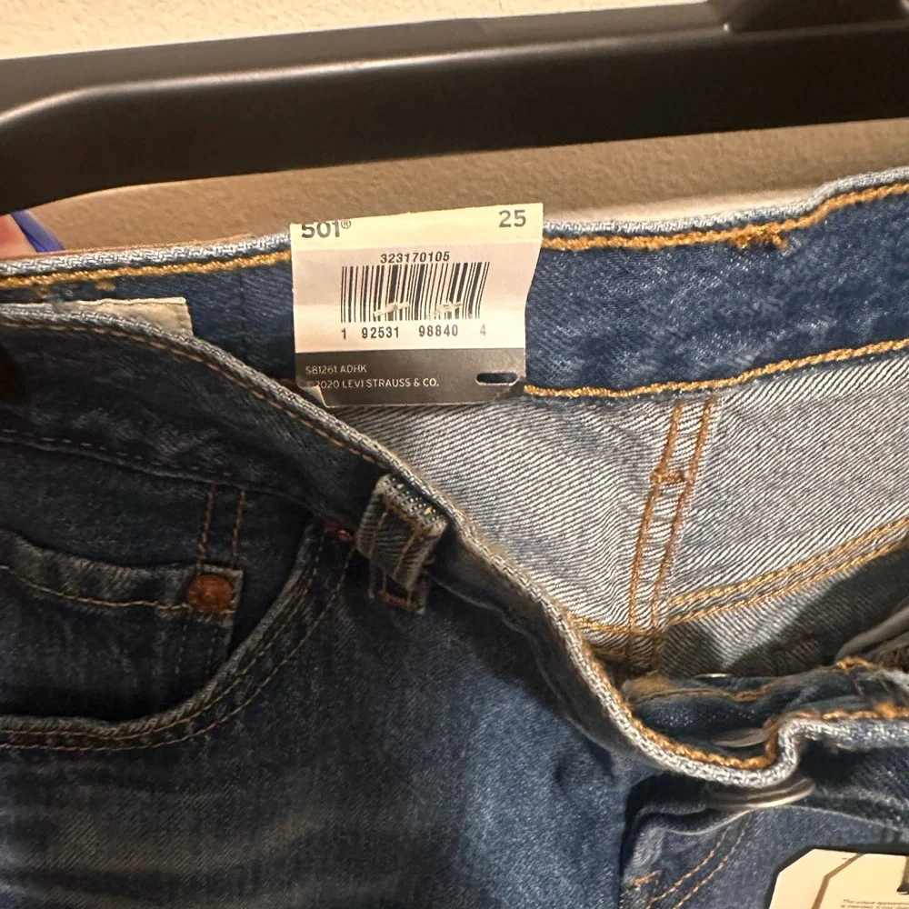 Levi's Distressed Blue Jean Shorts - Picture 4 of 6